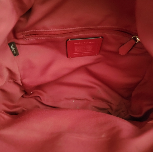 COACH Backpack Daypack Signature Red Brown G1822 F32200 Medium Size EUC - Picture 15 of 15